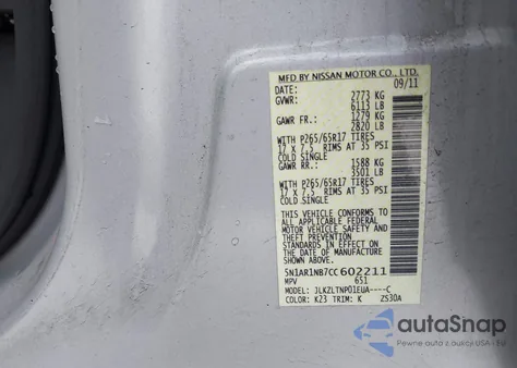 2012 Nissan Pathfinder Sv from USA, damaged, VIN 5N1AR1NB7CC602211